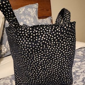 Blue and white tote bag